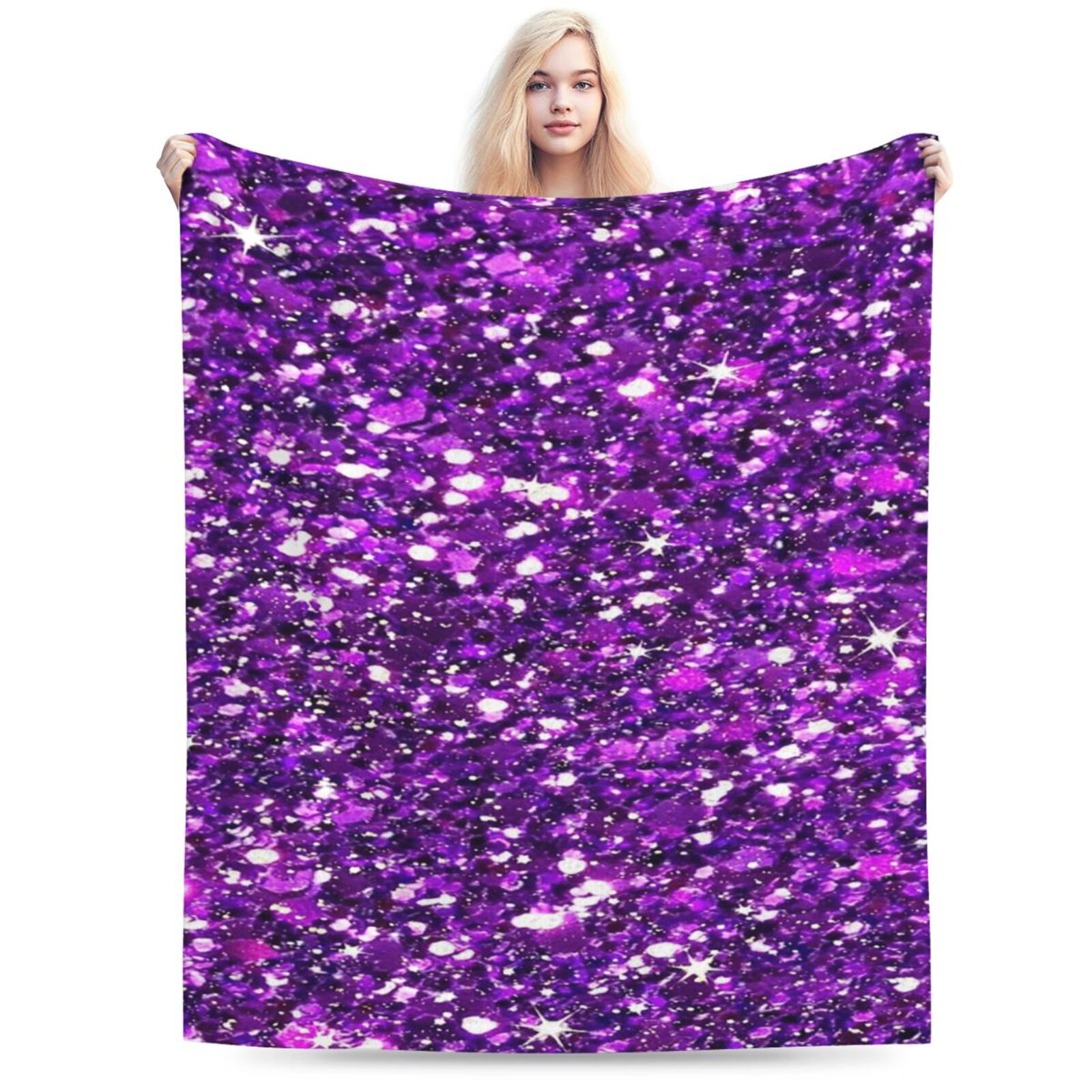 Glitter Sparkles Shimmer Printing Warm Flannel Fleece Plush Blanket