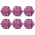 thumbnail image 1 of Glitter Sparkles Shimmer Set of 6 Faux Leather 4 Inch Coasters Drinks Tabletop Home Dinning Hexagon, 1 of 6