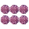 thumbnail image 1 of Glitter Sparkles Shimmer Set of 6 Faux Leather 4 Inch Coasters Drinks Tabletop Home Dinning Octagon, 1 of 6