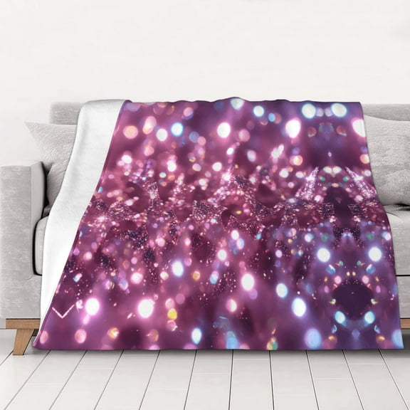 Glitter Sparkles Shimmer Warm Cozy Plush Throw Blanket for Couch Bed Sofa 60"x50"