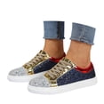 thumbnail image 1 of Glitter Sparkly Low Top Sequins Lace Up Tennis Shoes Comfort Bling Fashion Shiny Walking Shoes, 1 of 7