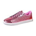 thumbnail image 1 of Glitter Sparkly Low Top Sequins Lace Up Tennis Shoes Shiny Walking Shoes Color Pink Size 36, 1 of 7