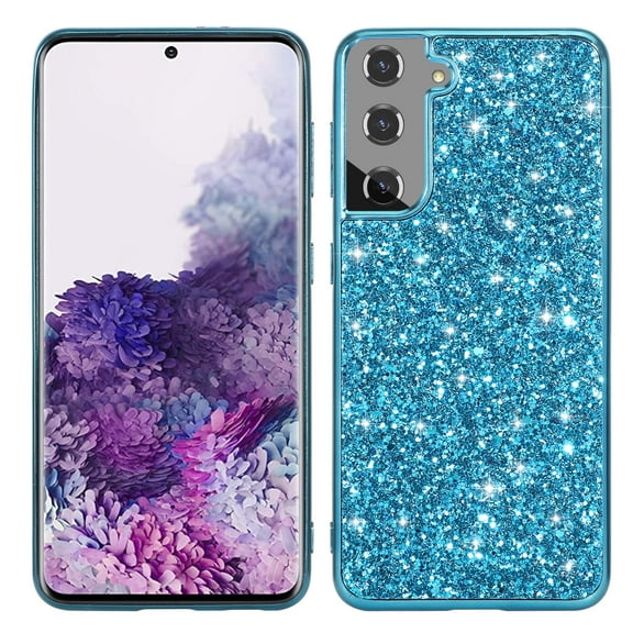 Glitter Sparkly Shiny Bling Case for Samsung Galaxy S23 FE, Ultra Slim Phone Case for Women Girls, Luxury Cover Anti-drop Shockproof Lightweight Protective for Galaxy S23 FE Case, Blue