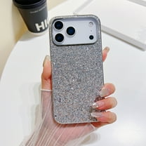 Glitter Sparkly Shiny Bling Case for iPhone 17 Pro Max, Ultra Slim Phone Case for Women Girls, Luxury Cover Anti-drop Shockproof Lightweight Protective for iPhone 17 Pro Max Crystal Case, Silver