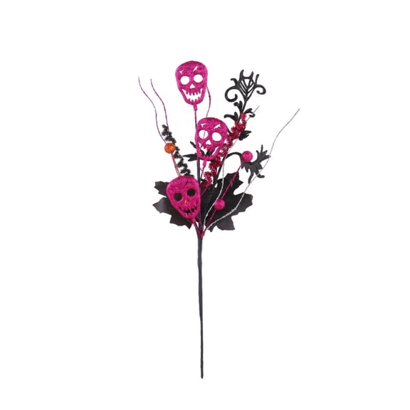Glitter Spider Floral Spray: Spooky 28in Glitter Crawly Spider Pick, All Purpose Wreath & Halloween Centerpiece Decoration