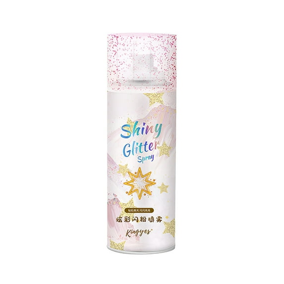 Glitter Spray 120ml Body Glitter Spray for Skin and Hair, Sparkle Shimmer Makeup for Parties, Festivals, , Fast Drying and Easy Wash Off, Pink