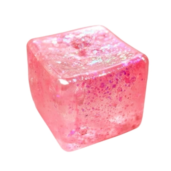 Glitter Squishies Cube Fidget Toys, 2.09 Inch Slow Rise Stress Relief Cubes for Adults, Soft Sensory Ice Cube Shape for Calm Focus & Relaxation,Birthday Gifts Party Favors