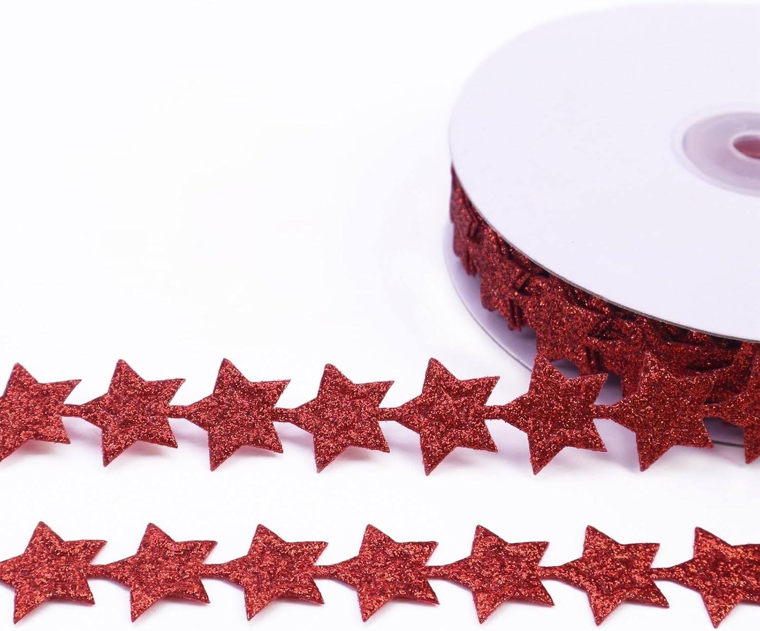 Paper Sparkly Ribbon Glitter Star Ribbon Red Sparkly Star Ribbon Trim for Crafts Gift ...