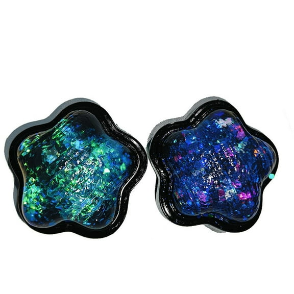 Glitter Star Squeezable Desk Decor, Slow Rebound Stress Ball Fidget Toy Squishy Tabletop Ornament for Home & Office Decoration Gifts