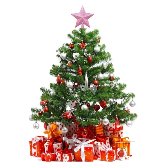 Glitter Star Tree Topper Christmas Sparkle Holiday Tree Topper Decorations Xmas Ornament for Home Christmas Party Festive Decor Glitter Star Tree Top Decoration for Xmas Tree
