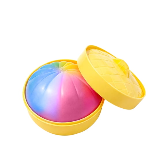 Glitter Steamed Stuffed Bun Squishy, Colorful Soft Elastic Handheld Squeeze Fidget, Soft Squeeze Stress Relief Squishy for Adults