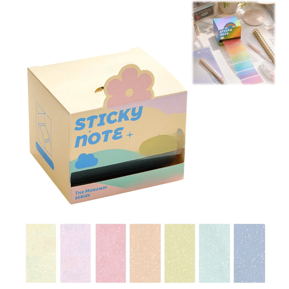 Glitter Sticky Note Roll, Transparent Pull-Out Pad with Cute Fruit | Sparkly Pop-Up Self-Adhesive Memo 2.5x1.7inch Sticky Note Pad Waterproof Self-Stick Notepad Stickies 105 Sheets