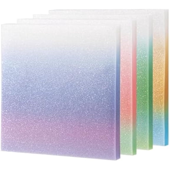 Glitter Sticky Notes, 4/6/8 Packs Glitter Notepad Sticky Notes, 3 * 3″ Transparent Self-Stick Note (4 Packs-A)
