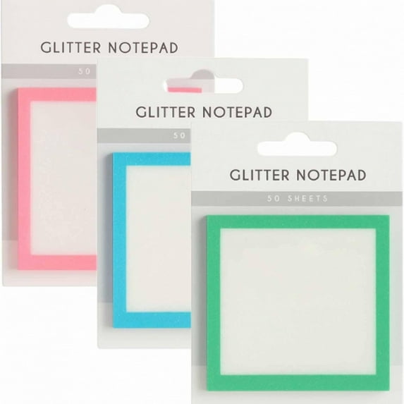 Glitter Sticky Notes, Clear Post It Notes Pastel,TCute Self Adhesive Note Memo Pads,Self-Adhesive Translucent Sticky Note Pads for Books Annotation, See Through Sticky Note(transparent,3")