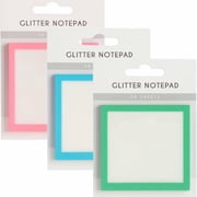 Glitter Sticky Notes, Clear Post It Notes Pastel,TCute Self Adhesive Note Memo Pads,Self-Adhesive Translucent Sticky Note Pads for Books Annotation, See Through Sticky Note,3 Colors,3"