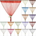 thumbnail image 1 of Glitter String Curtains, Silver Ribbon Thread Fringe Doorway Drapes Panel Tassel Curtain Room Divider Bedroom Wedding Party Decor, 39x79", 1 of 7