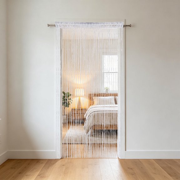 Glitter String Door Curtain 91x200cm – Silver Fringe Tassel Panel with Rod Pocket, Sparkling Room Divider for Doorways, Wedding Party Backdrop and Window Decor