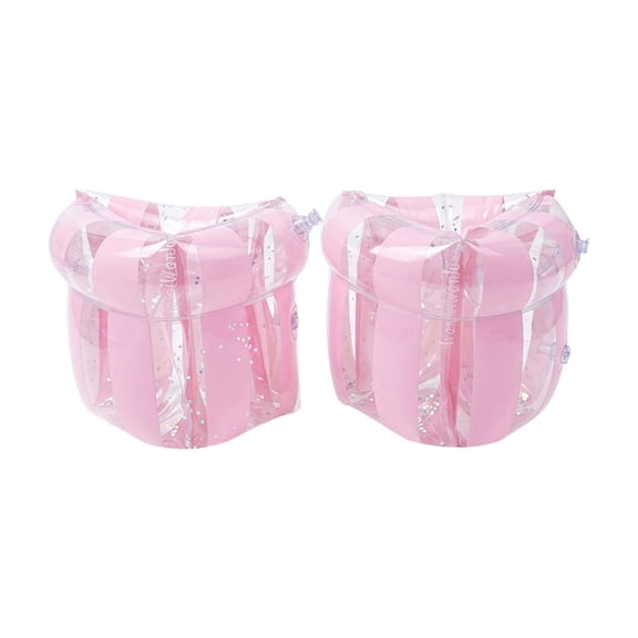 Glitter Stripe Swim Arm Bands Inflatable Floaties for Adults Thickened PVC Double Air Chambers Comfortable Arm Support for Pool and Beach