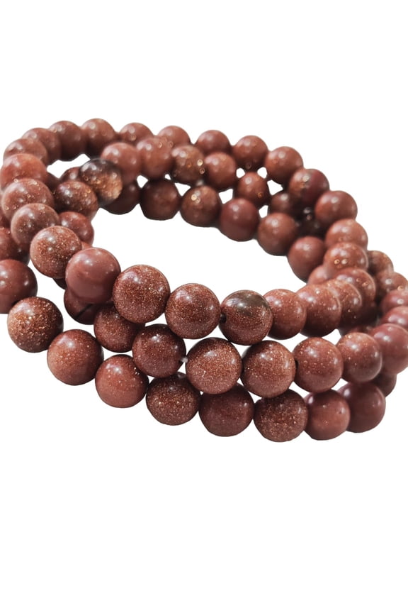 Glitter Sunstone Beads Bracelet, Natural Sunstone Bracelet, Healing Crystal Bracelet, Attract Money Attract Wealth Chakra & Reiki, Womens Bracelet, Mens Bracelet, Yoga Bracelets (Sunstone-feldspar)