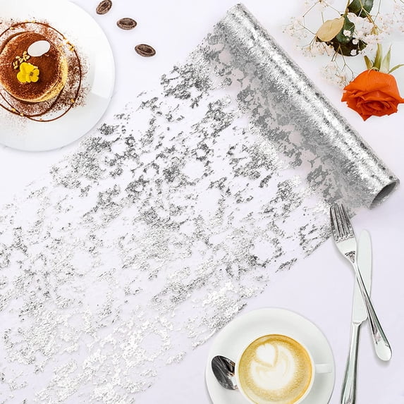 Glitter Table Runner, 11" x 192" Sequin Foil Metallic Thin Mesh Runner for Birthday Party Mother's Day Wedding Christmas Table Decor, Exquisite Gold Table Runners for Rectangle Tables