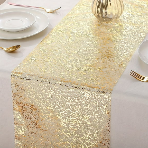 Glitter Table Runner Rose Spandex Stretch Rectangle | 11 x 108 in | Shiny Polyester Banquet Decor for Wedding Party Reception Dining Cocktail Tables | Reusable Elegant Event Decoration | 2 Pack
