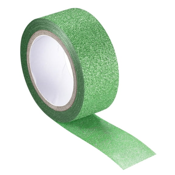 Glitter Tape, Decorative Craft Tape Green 1.5cm x 5 M for Scrapbook, DIY Arts, Gift Wrapping