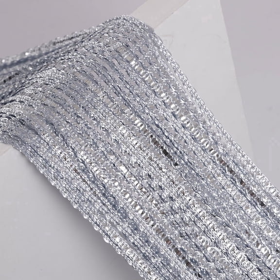 Glitter‑Thread String Curtain, Luxury‑Style Partition & Window Drape for Home Decor-Silver gray39"W x 78"L