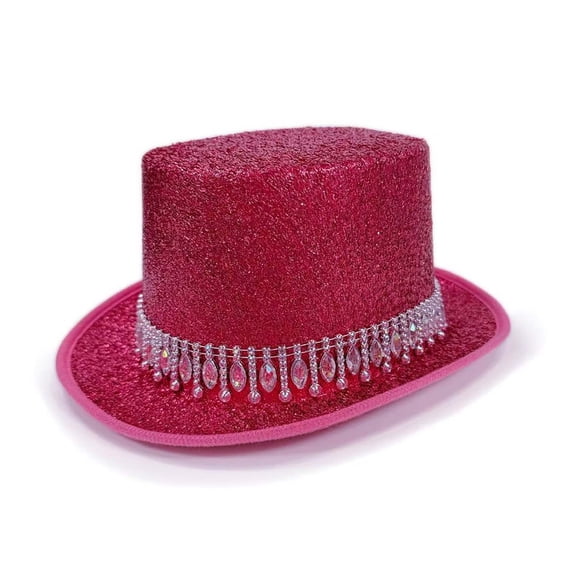 Glitter Top Hat with Fringe for Party & Celebration â Sparkly Jazz Hat for Halloween, Christmas, Carnival & Stage Performance â One Size Fits Most Adults (9 Colors)