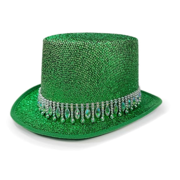 Glitter Top Hat with Fringe for Party & Celebration â Sparkly Jazz Hat for Halloween, Christmas, Carnival & Stage Performance â One Size Fits Most Adults (9 Colors)