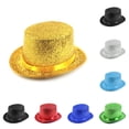thumbnail image 1 of Glitter Top Hat Vintage British Jazz Hat Stage Performance Magician Hat Party Carnival Prop Hat for Women Sky Blue, 1 of 3