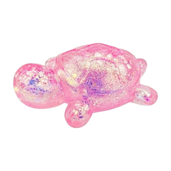 Glitter Tortoise Squish Toys,Fidget Squeeze Gadget,Slow Rebound Stress Relief,Party Favors Sensory Surprise Gift,Pink,1 PC