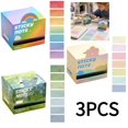 thumbnail image 1 of Glitter Transparent Pearlescent Sticky Notes Cute Sparkle Post It Notes Pull Out Design For Document Marking 105 Sheets Back To School Office Supplies Bulk,3PCS, 1 of 7