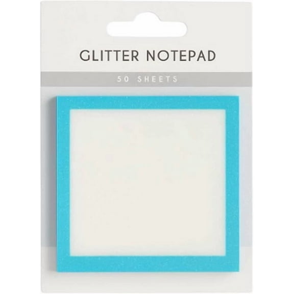 Glitter Transparent Sticky Notes - 50-Pack Repositionable Memo Pads for Planners, Books & Office