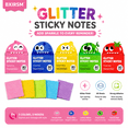 thumbnail image 1 of 6pcs Glitter Transparent Sticky Notes,Pull Out Sticky Notes with Cute Fruit Dispensers,Clear Memo Pads for Book,Office,Bible, 1 of 7