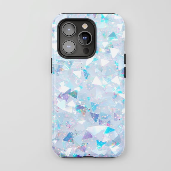Glitter Triangles For All iPhone Series Tough Phone Case Abstract Holographic