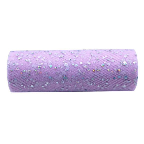 Glitter Tulle Fabric Rolls 6 Inch 10 Yards Sparkling Ribbon Sequin Polka Dots Netting Spool for DIY Tutu Skirt Wedding Baby Shower Bow Easter Party Decoration Crafts