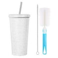 thumbnail image 1 of Glitter Tumbler with Brush Rhinestones Studded Tumbler Stainless Steel Insulated Bottle Sparkling Thermal Cup Birthday Gifts for Mom Wife,White, 1 of 8