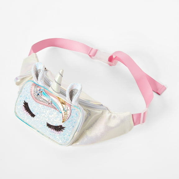 Glitter Unicorn Fanny Pack - White