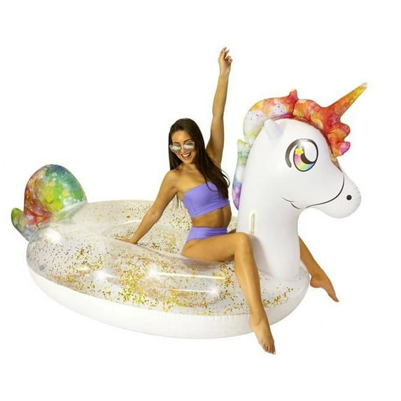Glitter Unicorn Gigantic Beach & Pool Raft