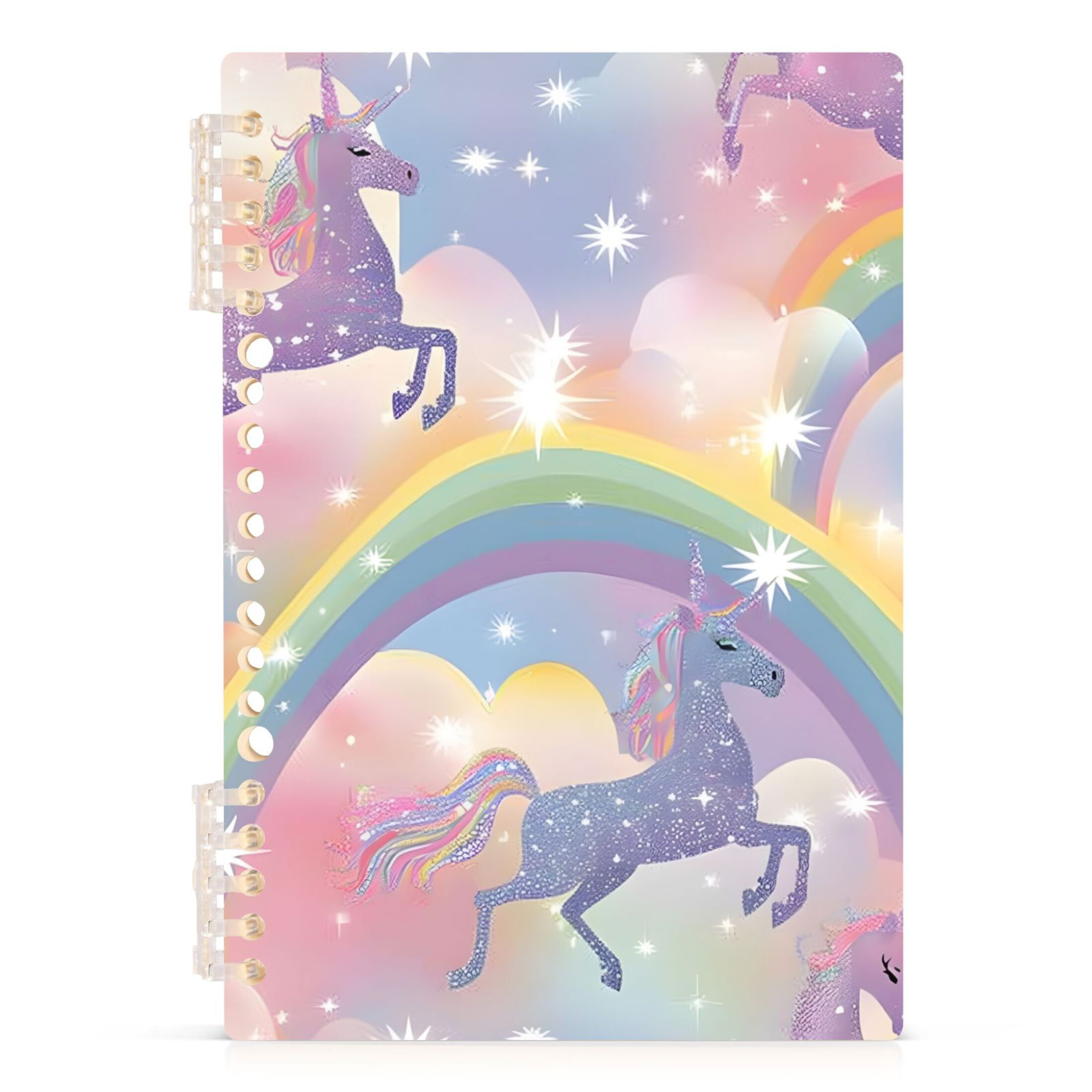 Glitter Unicorns and Rainbows Spiral Journal Notebook College Ruled ...