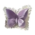 thumbnail image 1 of Glitter Velvet Butterfly Throw Pillow with Lace Trim, Sequin Decorative Cushion for Couch Sofa Bed Living Room, Cute Home Garden Pastoral Style Accent Pillow, 1 of 5