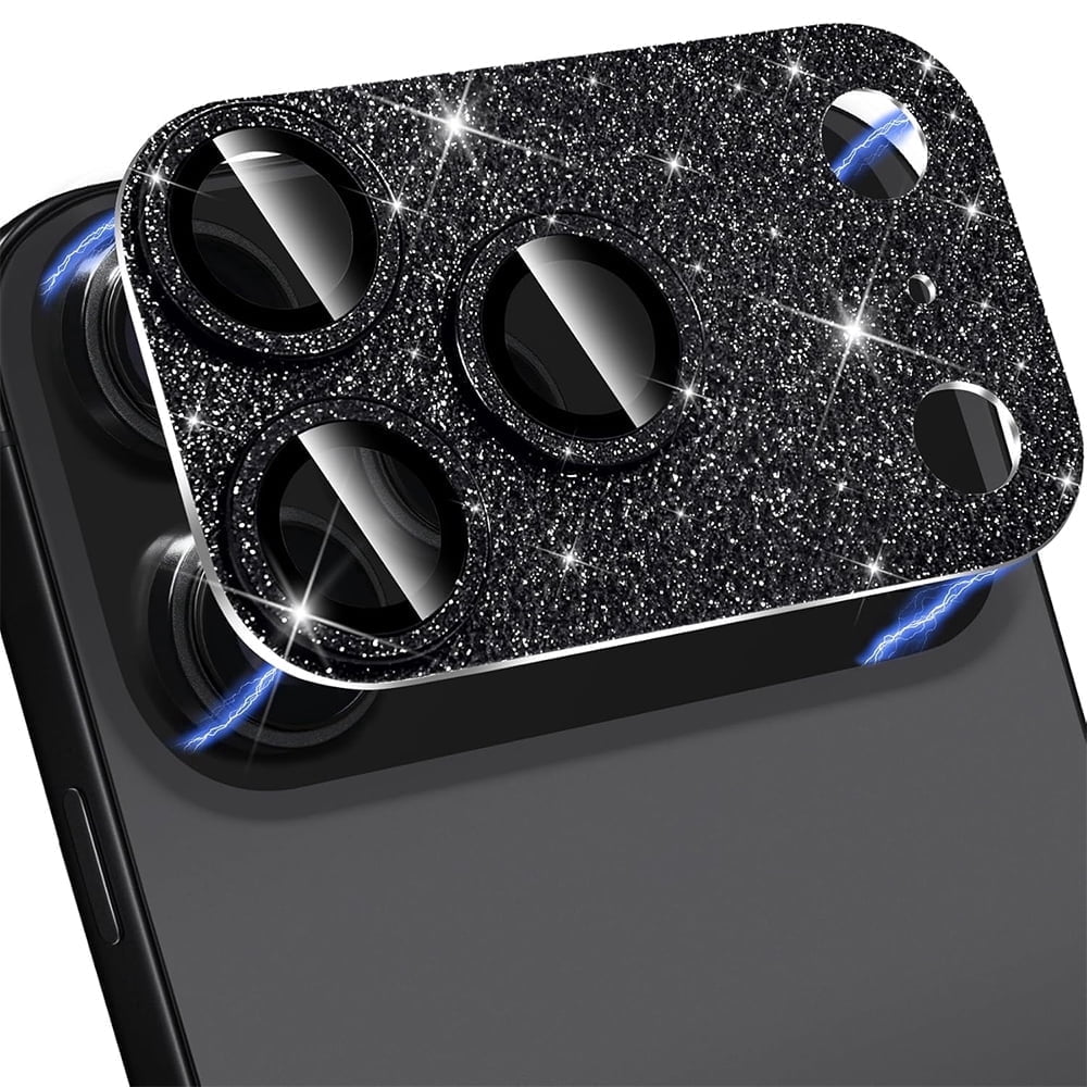 Black Glitter Volcano Camera Lens Protector for iPhone 17 Pro Max, 9H ...