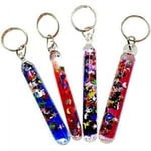 Glitter Wand Key Chain Key Ring Randomly Selected Color Key Tags 4 Pack
