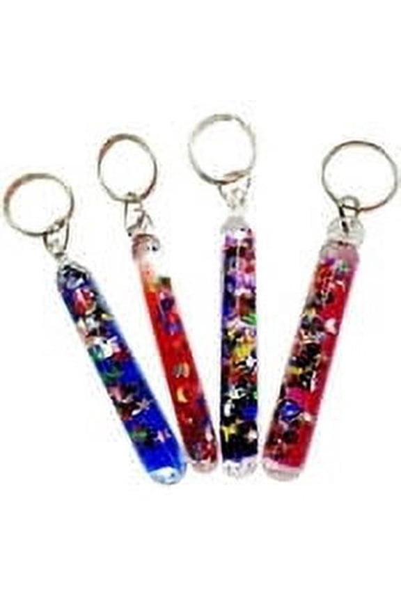 Glitter Wand Key Chain Key Ring Randomly Selected Color Key Tags 4 Pack