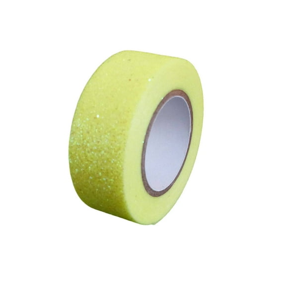 Glitter Washi Tape Decorative Craft Self Adhesive Stick On Sticky Glitter Trim (Lemon)