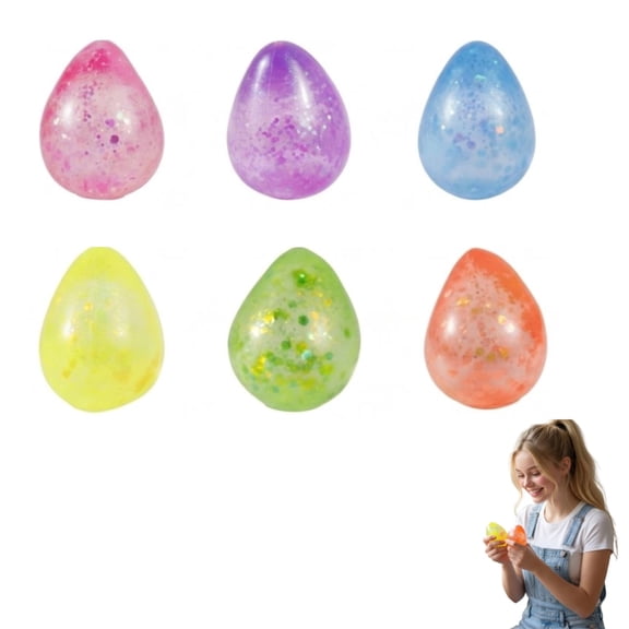 Glitter Water Drop Squishies, Squishies Water Drop, Fidget Toys Adults & Teens, Easter Basket Stuffers, HTF Sparkling Stress Relief Collectible, Sensory Stress Squeeze Toys,Random Color 1PCS