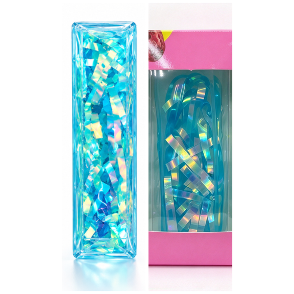 Glitter Water Wiggler Butter Squishy Toy,Water Wiggler Squishy for Slow Rebound,Slippery Water Snake Squeeze Tube,5in Novelty Stress Relief Desk Toy