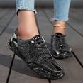 thumbnail image 1 of Glitter White Shoes for Men Women High Top Sequin Sparkly Sneakers (Black 36), 1 of 8