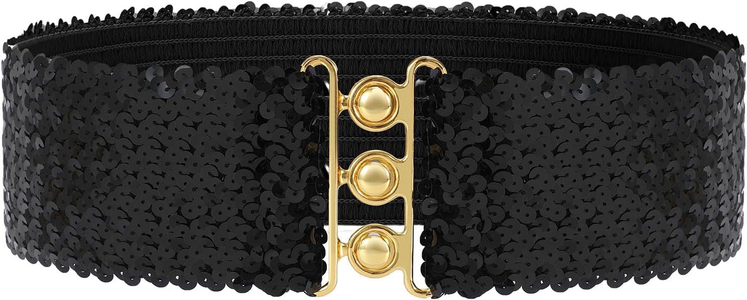 Glitter Wide Stretchy Waist Belts Sequins Decor Elastic  display picture 1