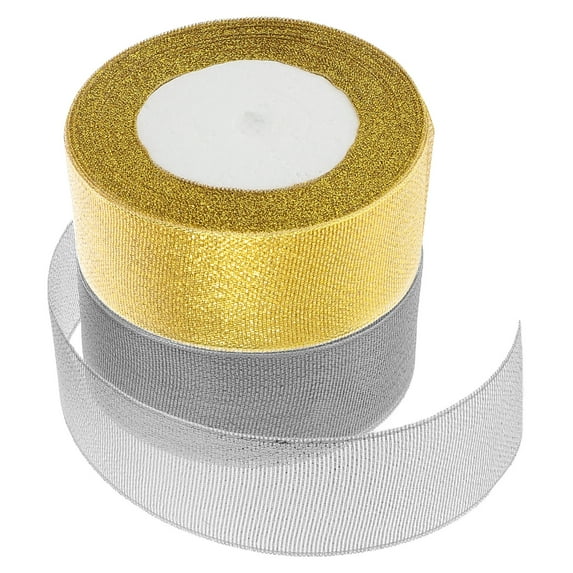 OFFIGAM Metallic Fabric Ribbon Shiny Glitter for Holiday Candy Decoration